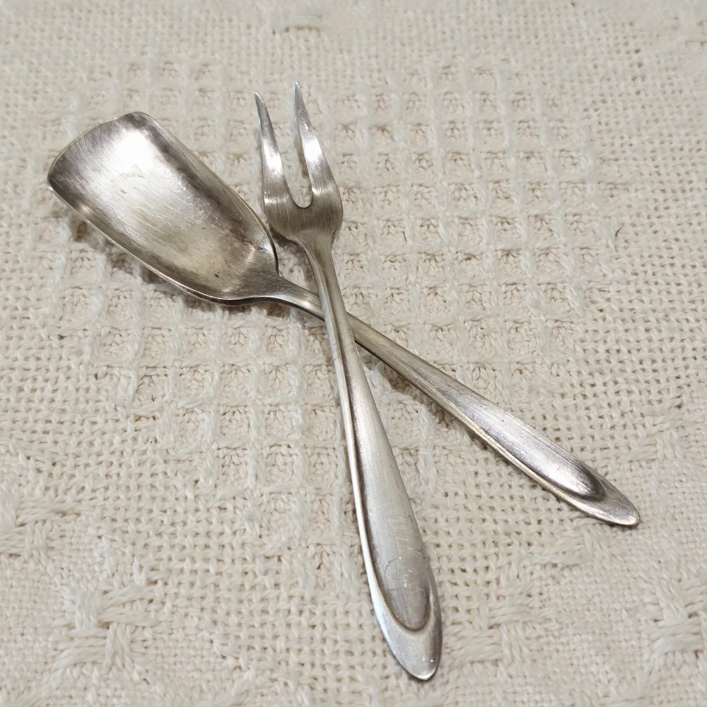 Vintage Meridian Silverplate Co FIRST LADY Serving Spoon Shovel and Fork Set